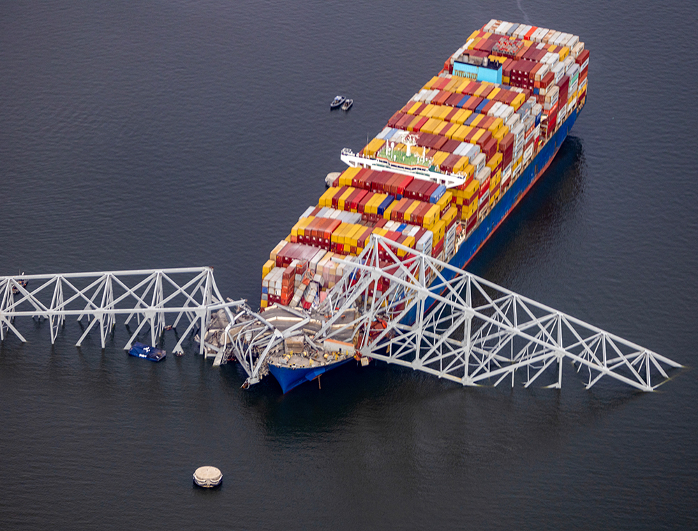  Baltimore Bridge Collapses After Being Struck By Cargo Ship